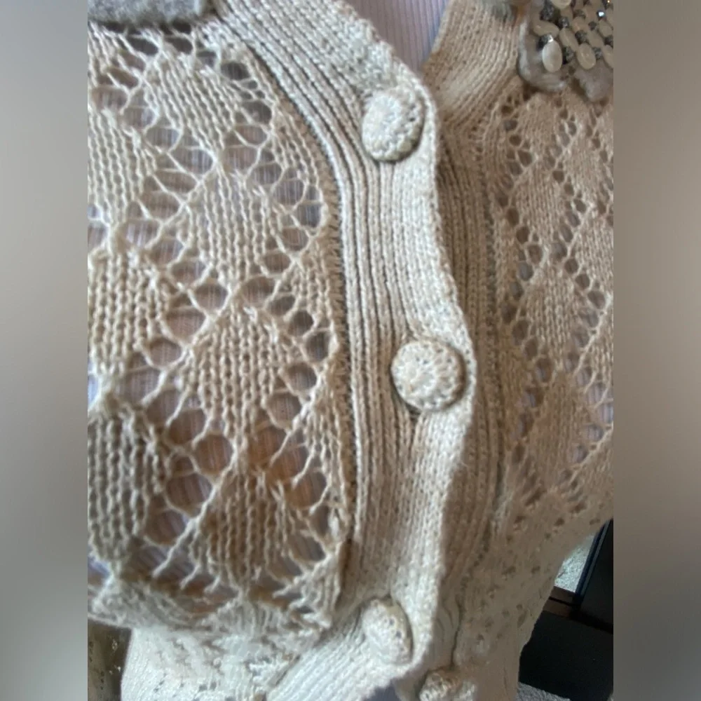 Sparkle with Sophistication: Anthropologie Yellow Bird Wool Collar Sweater ✨🌼 - Picture 3 of 9